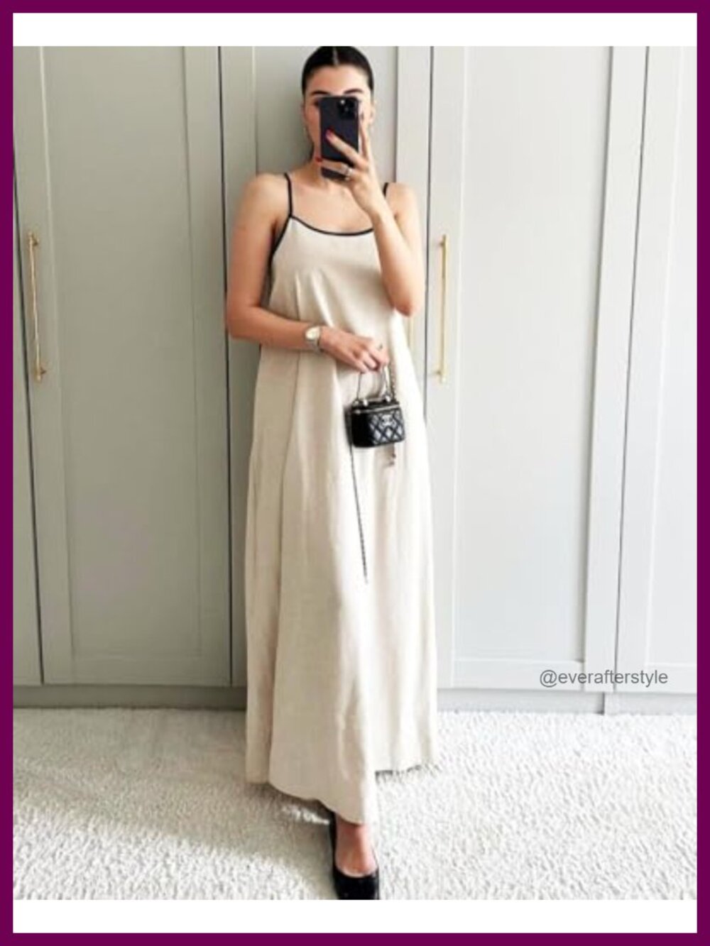 Linen Blend A-line Maxi Dress with Pockets - Picture 4 of 6